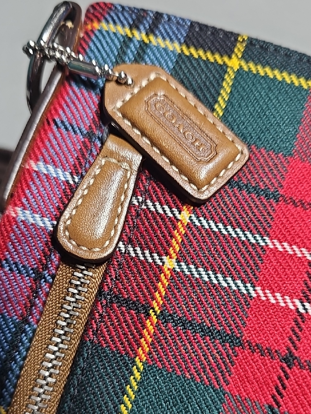 Coach Vintage Tartan Plaid Crossbody Bag Slingback Wool Holiday 100 Authentic
